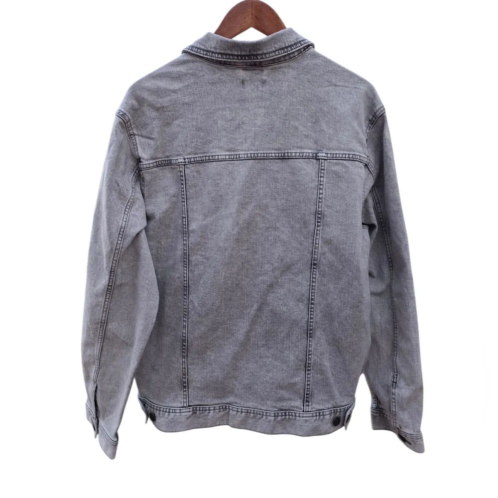 Men's Gray Denim Jacket George Acid Wash Flex Large